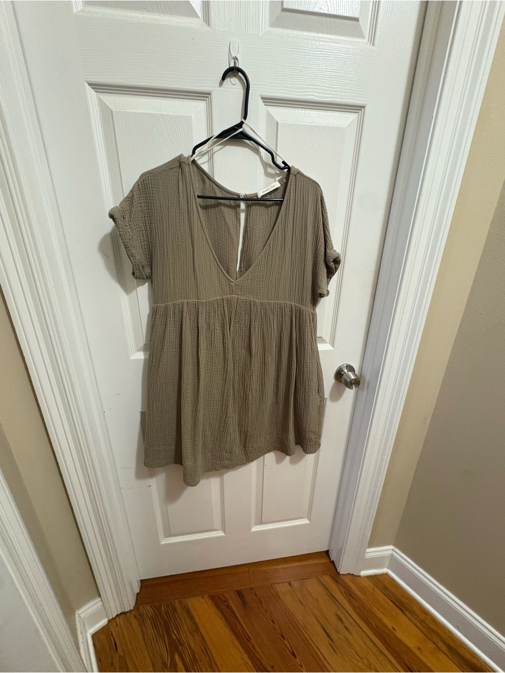 Mustard Seed  V‑Neck Short Sleeve Peplum Tunic romper
